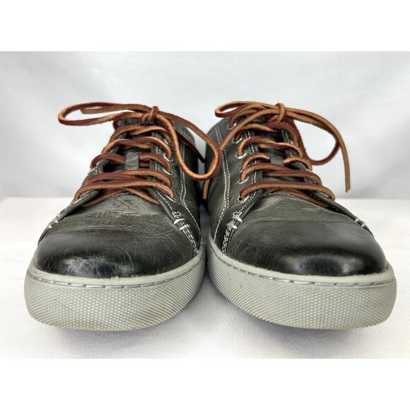 Sperry Shoes Men’s 10 Gray Leather Gold Cup Casual Boat Sneakers Low Top Lace Up - Picture 2 of 10